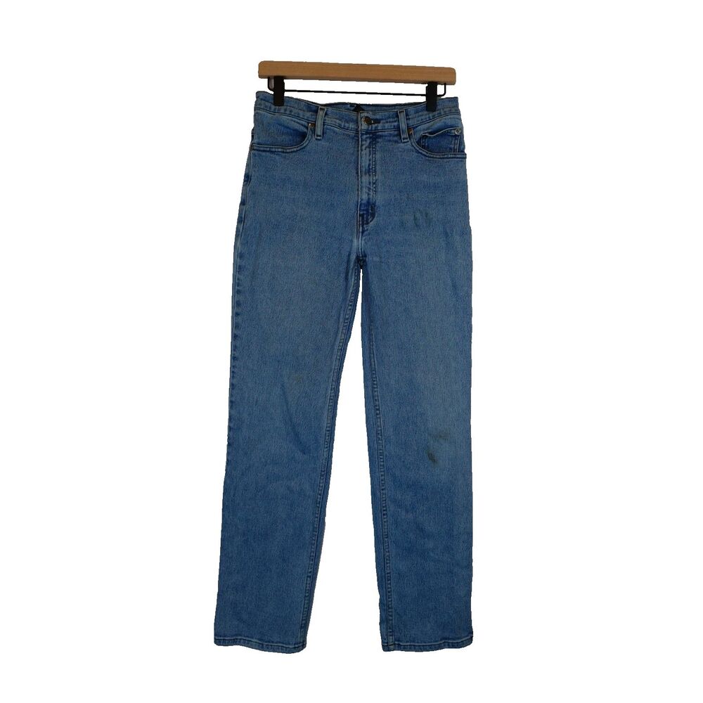 Harley-Davidson Women's Jeans Size 8 Blue Straight Leg Stretch Denim Stained Y2K